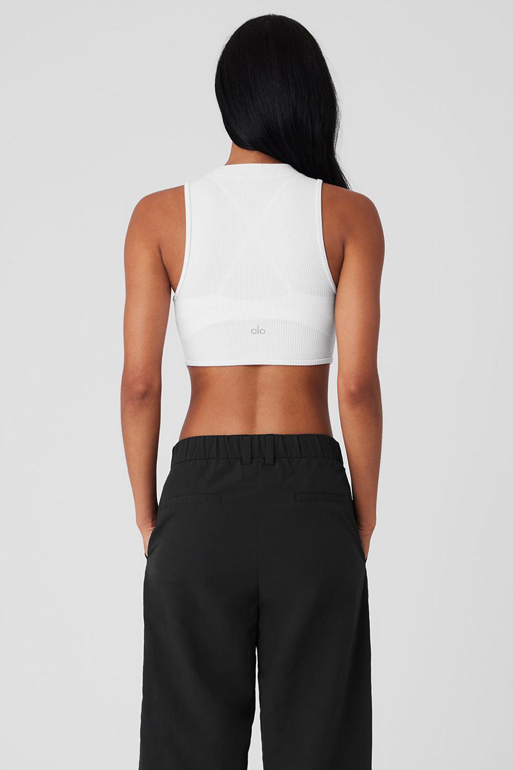 White Women Alo Yoga Wellness Rib Flaunt Tank | Australia  03286-MCNI