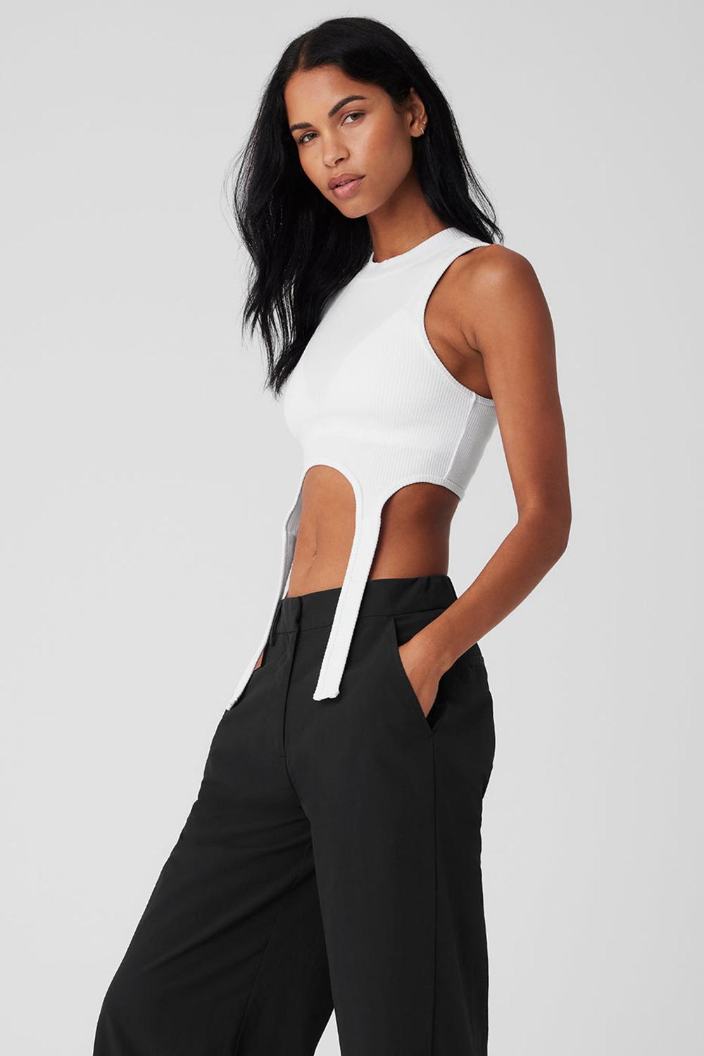 White Women Alo Yoga Wellness Rib Flaunt Tank | Australia  03286-MCNI