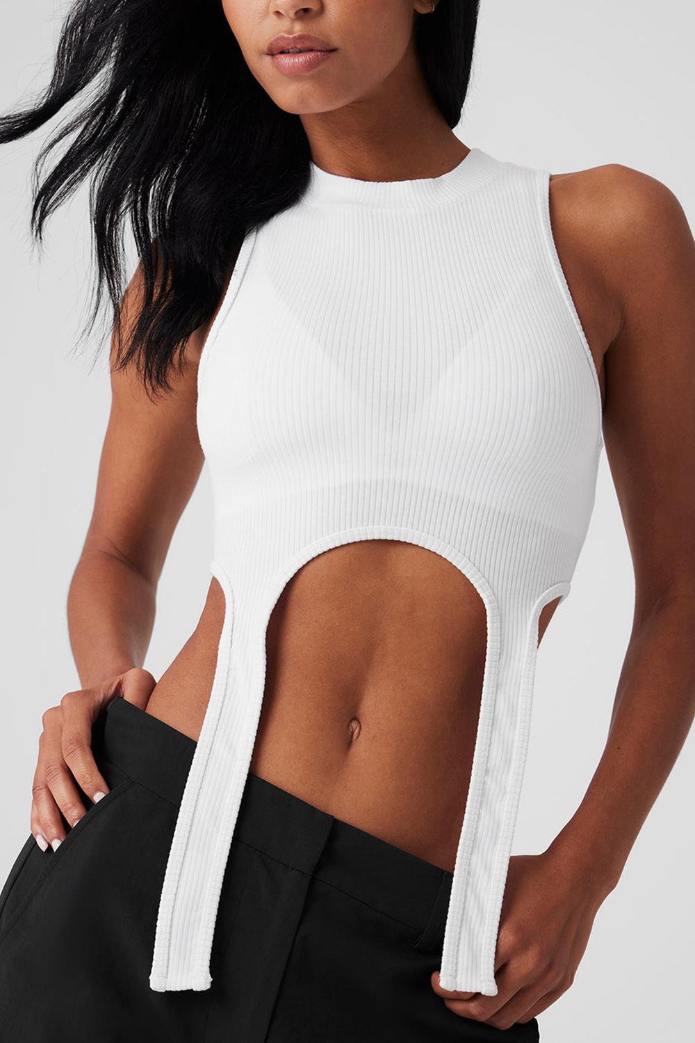 White Women Alo Yoga Wellness Rib Flaunt Tank | Australia  03286-MCNI
