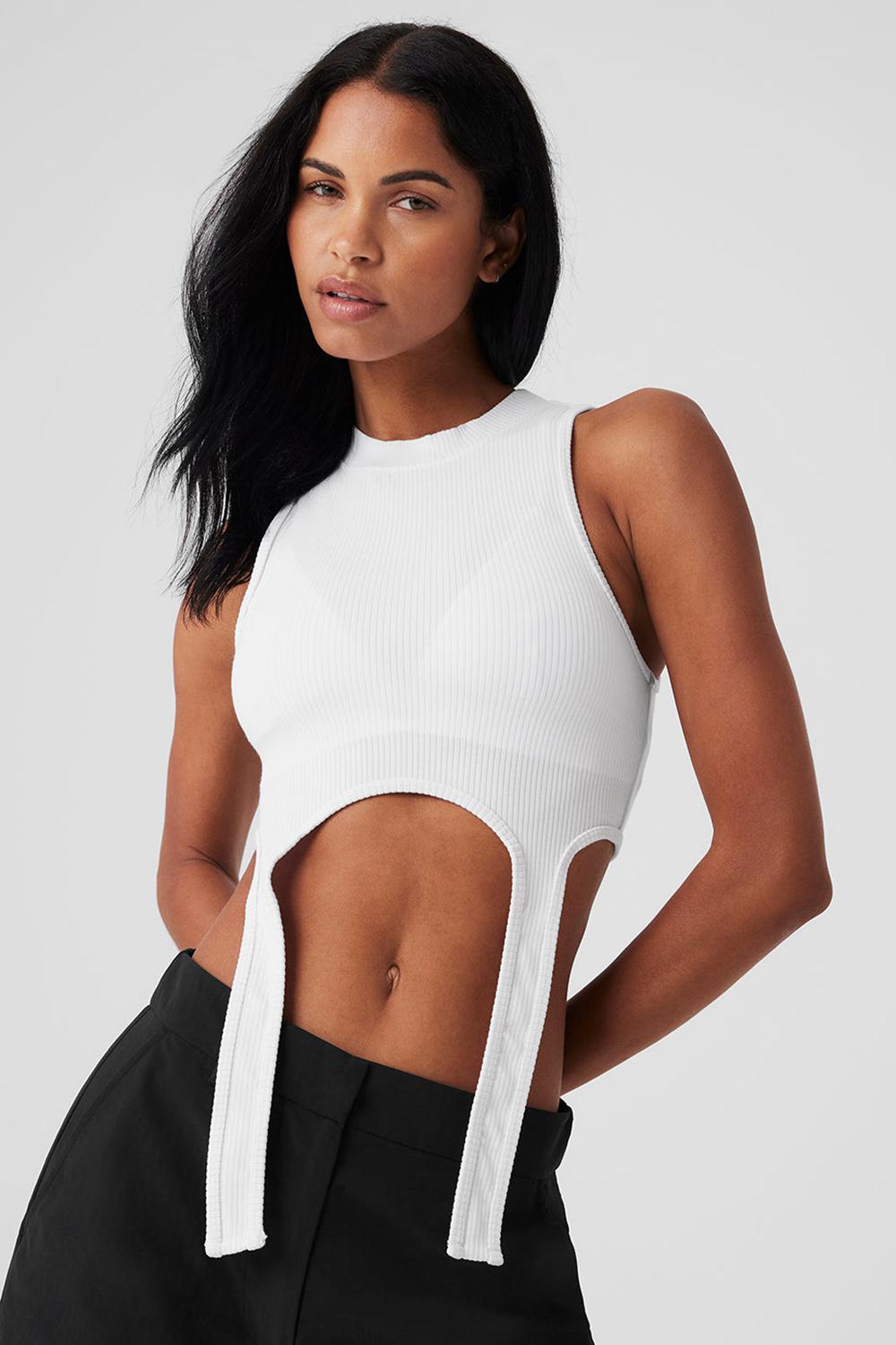 White Women Alo Yoga Wellness Rib Flaunt Tank | Australia  03286-MCNI