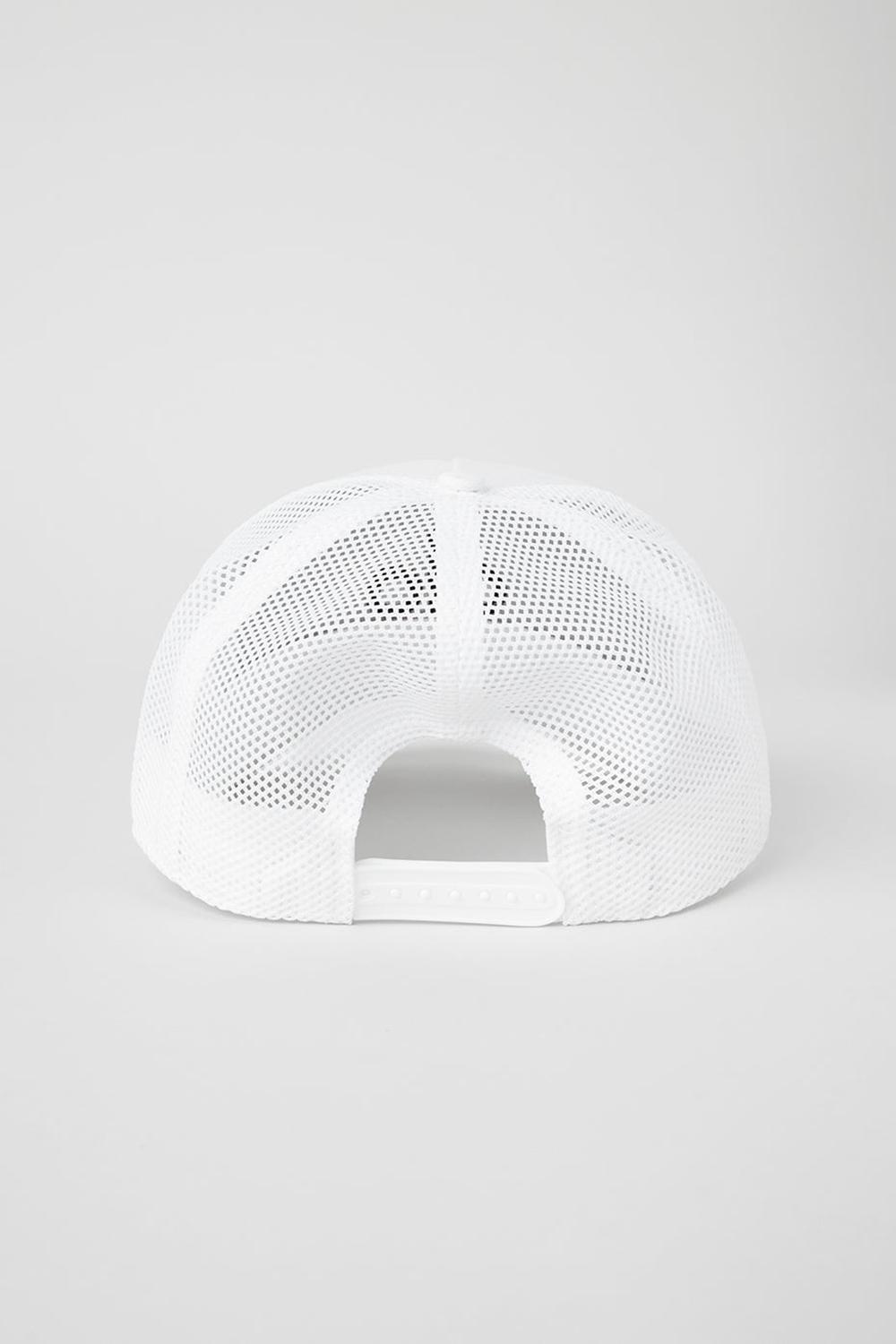White / Black Men Alo Yoga District Trucker Hat | Australia  36048-PZST