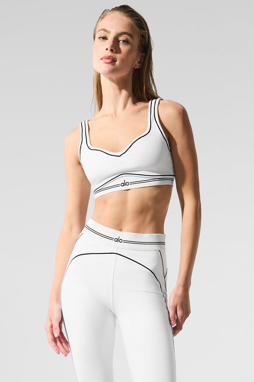White / Black Women Alo Yoga Airbrush Heart Throb Bra | Australia  19542-NWKR