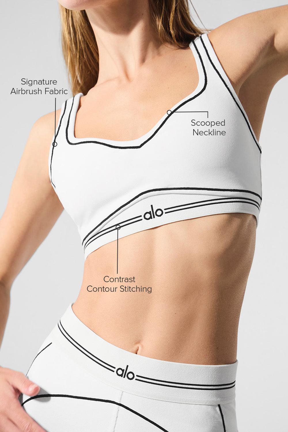 White / Black Women Alo Yoga Airbrush Heart Throb Bra | Australia  19542-NWKR