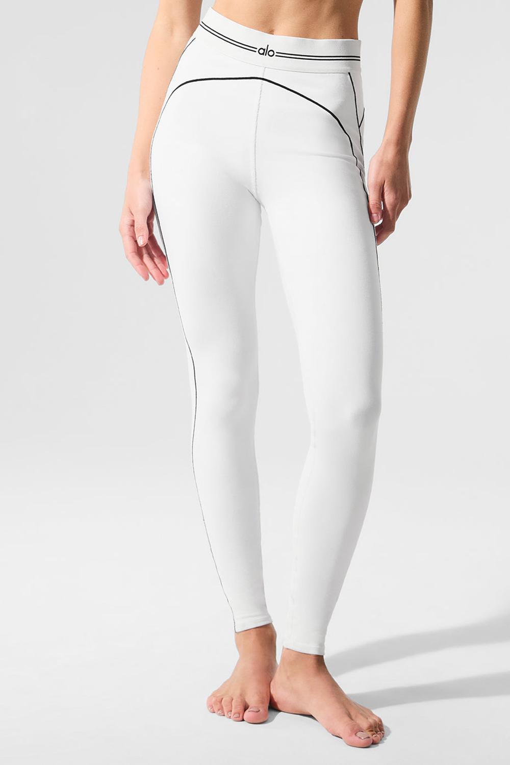 White / Black Women Alo Yoga Airbrush High-Waist Heart Throb Legging | Australia  02739-DMTC