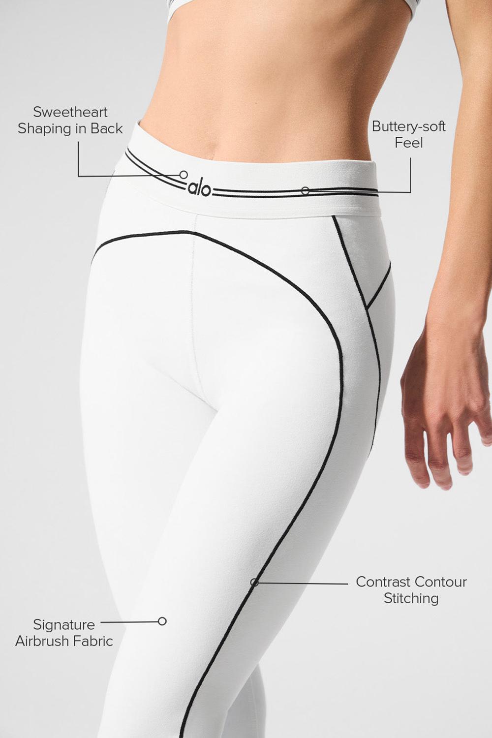 White / Black Women Alo Yoga Airbrush High-Waist Heart Throb Legging | Australia  02739-DMTC