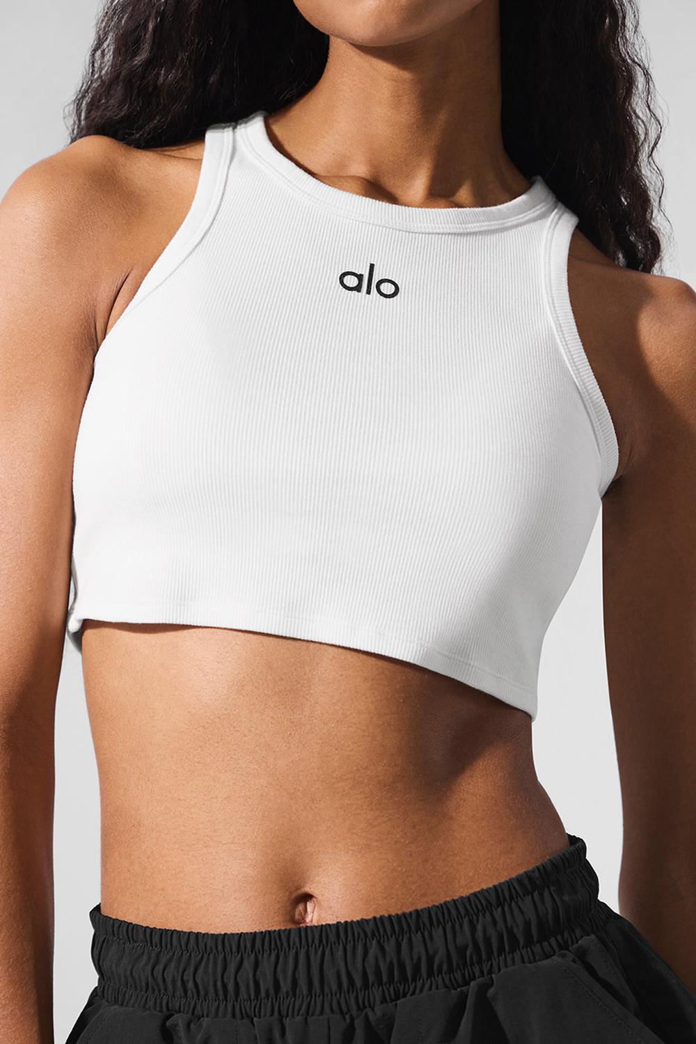 White / Black Women Alo Yoga Aspire Tank | Australia  62483-AGPF