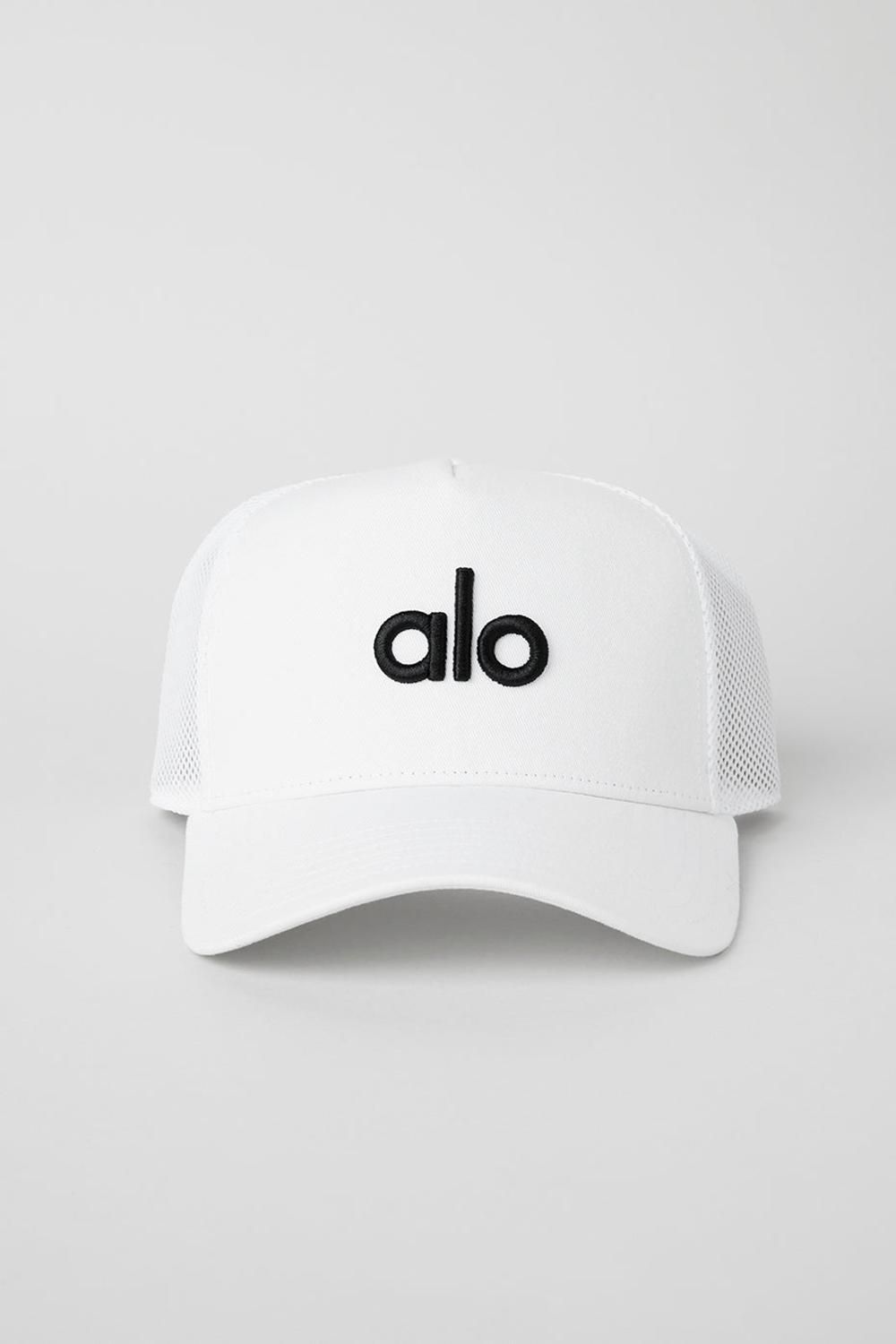 White / Black Women Alo Yoga District Trucker Hat | Australia  17204-APDR