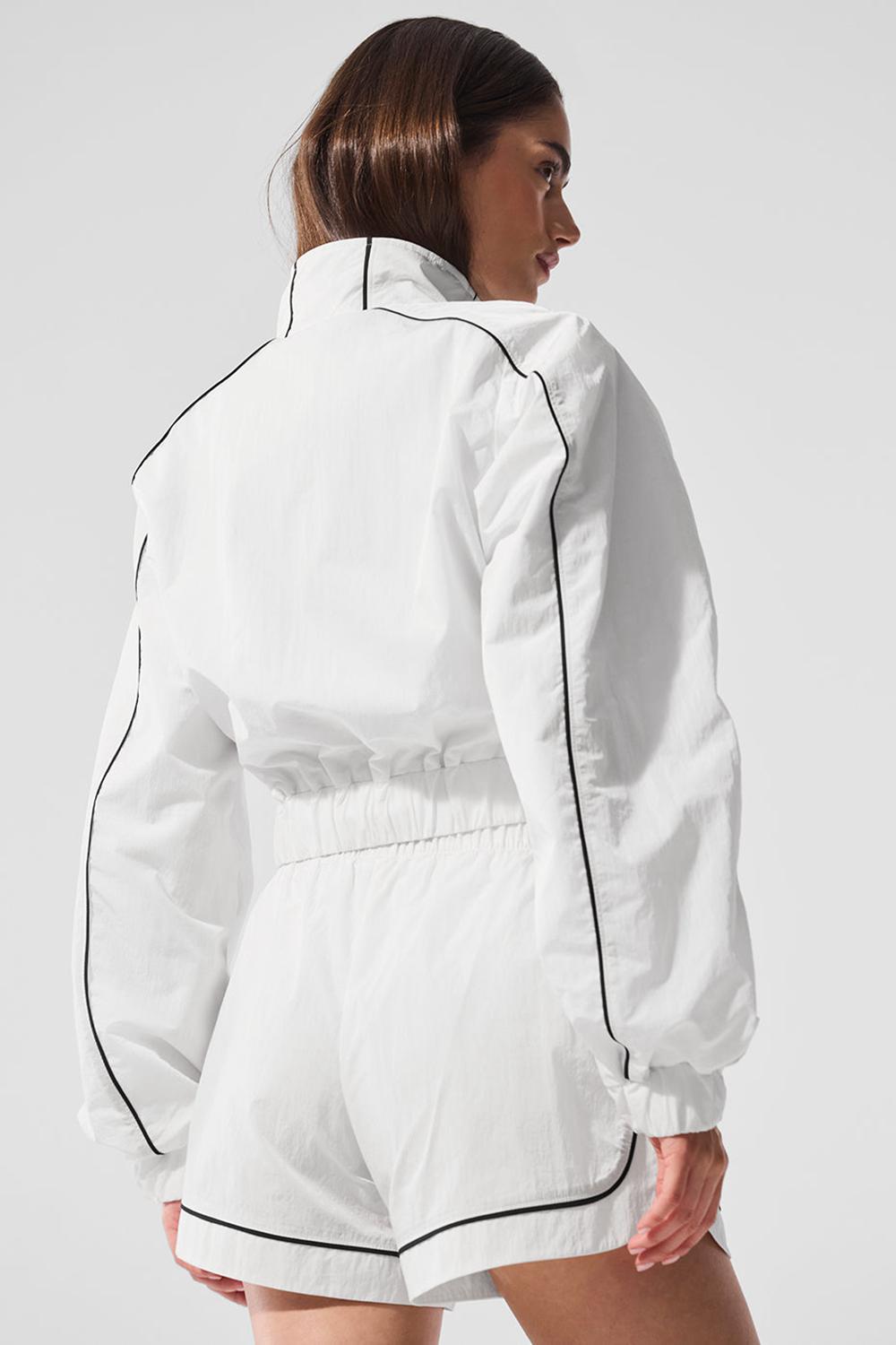 White / Black Women Alo Yoga Motivate Full-Zip Track Jacket | Australia  79320-NXKP