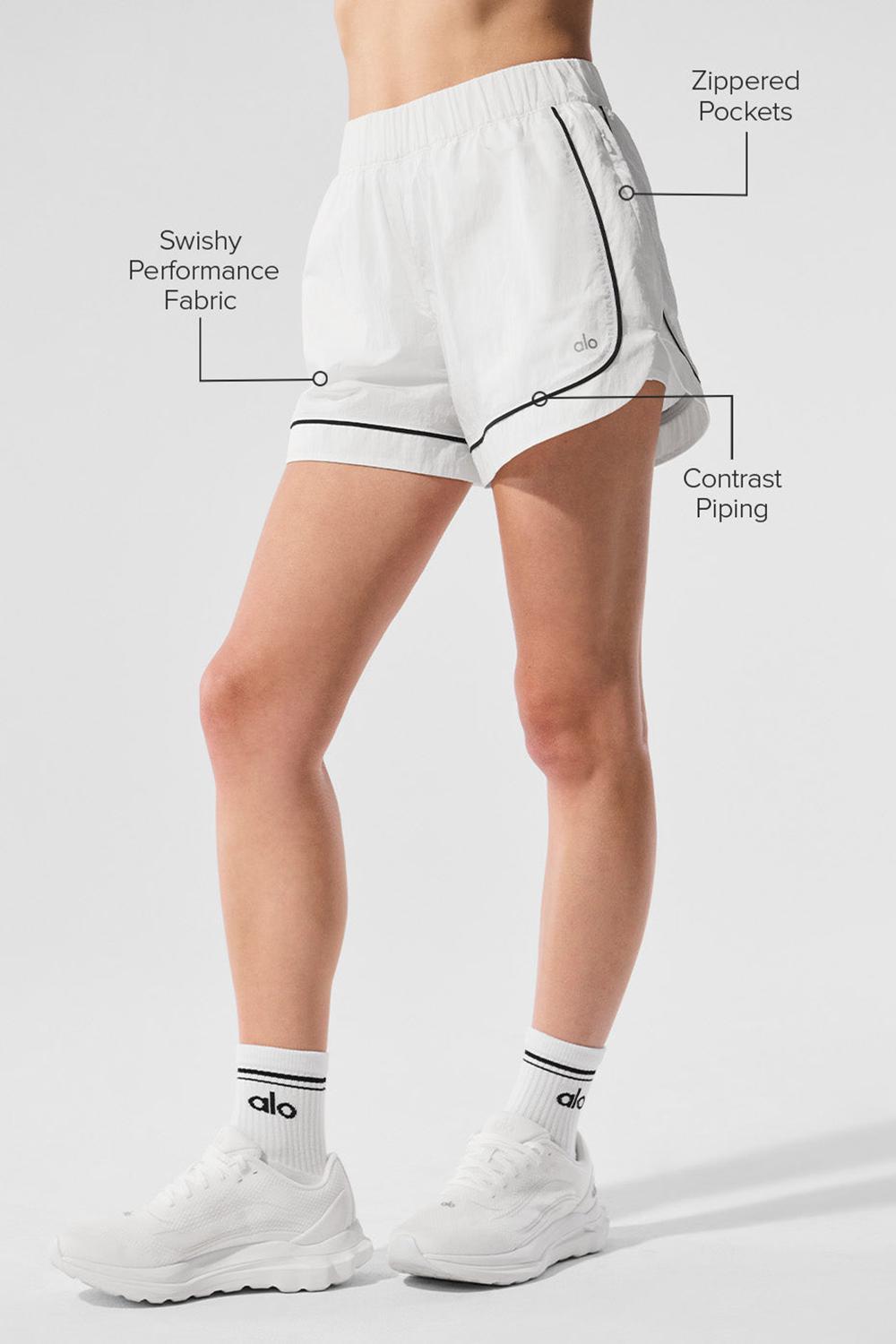 White / Black Women Alo Yoga Motivate Track Short | Australia  53109-QETD