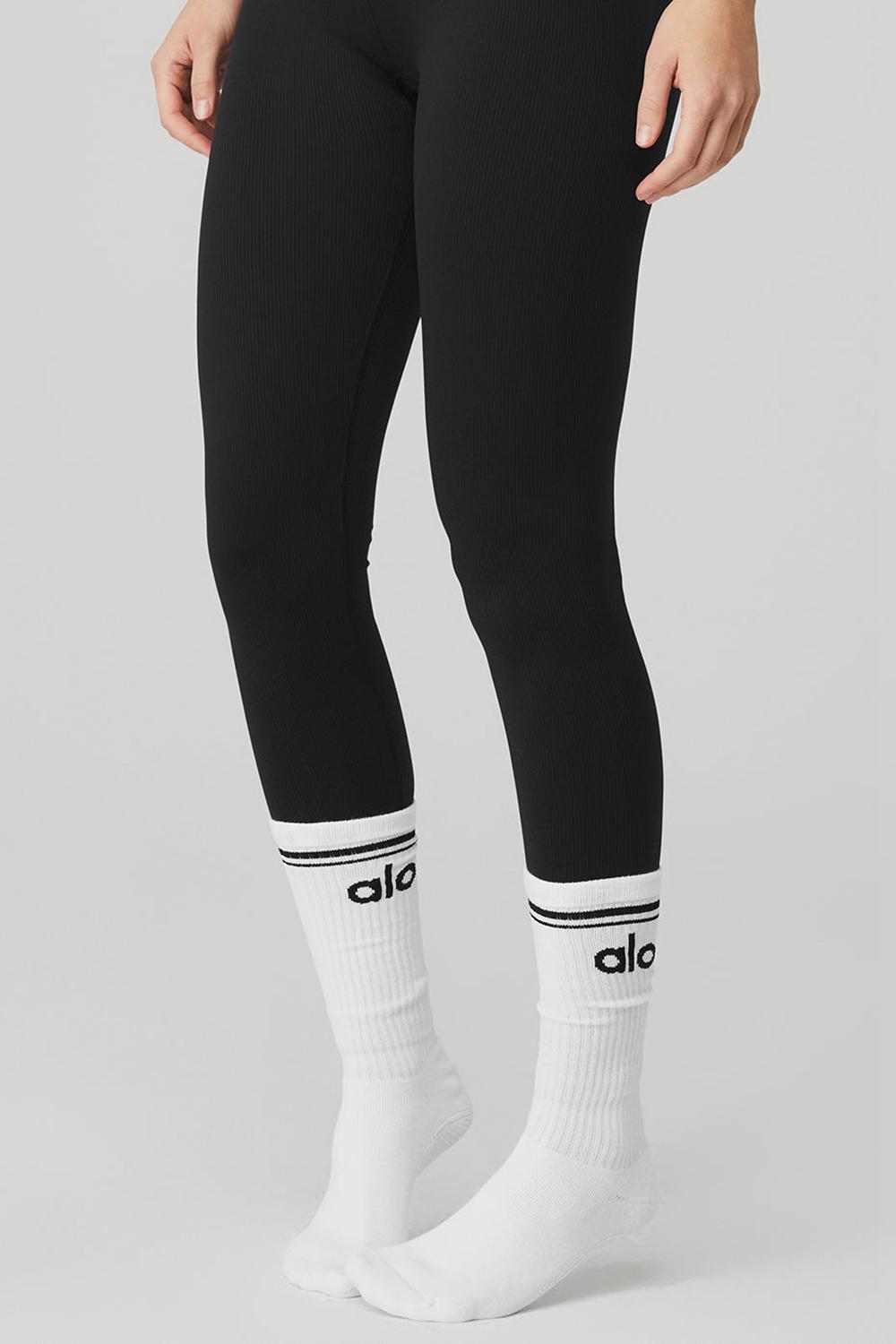 White / Black Women Alo Yoga Throwback Barre Sock | Australia  04692-JHAB