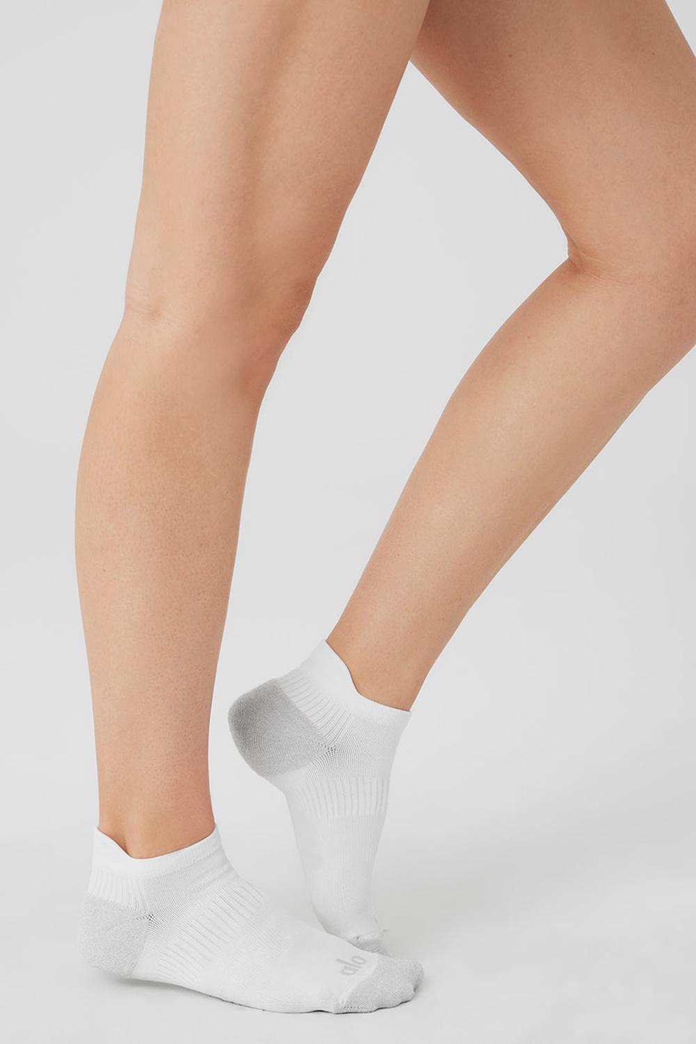 White / Dove Grey Women Alo Yoga Performance Tab Sock | Australia  41905-XZRP