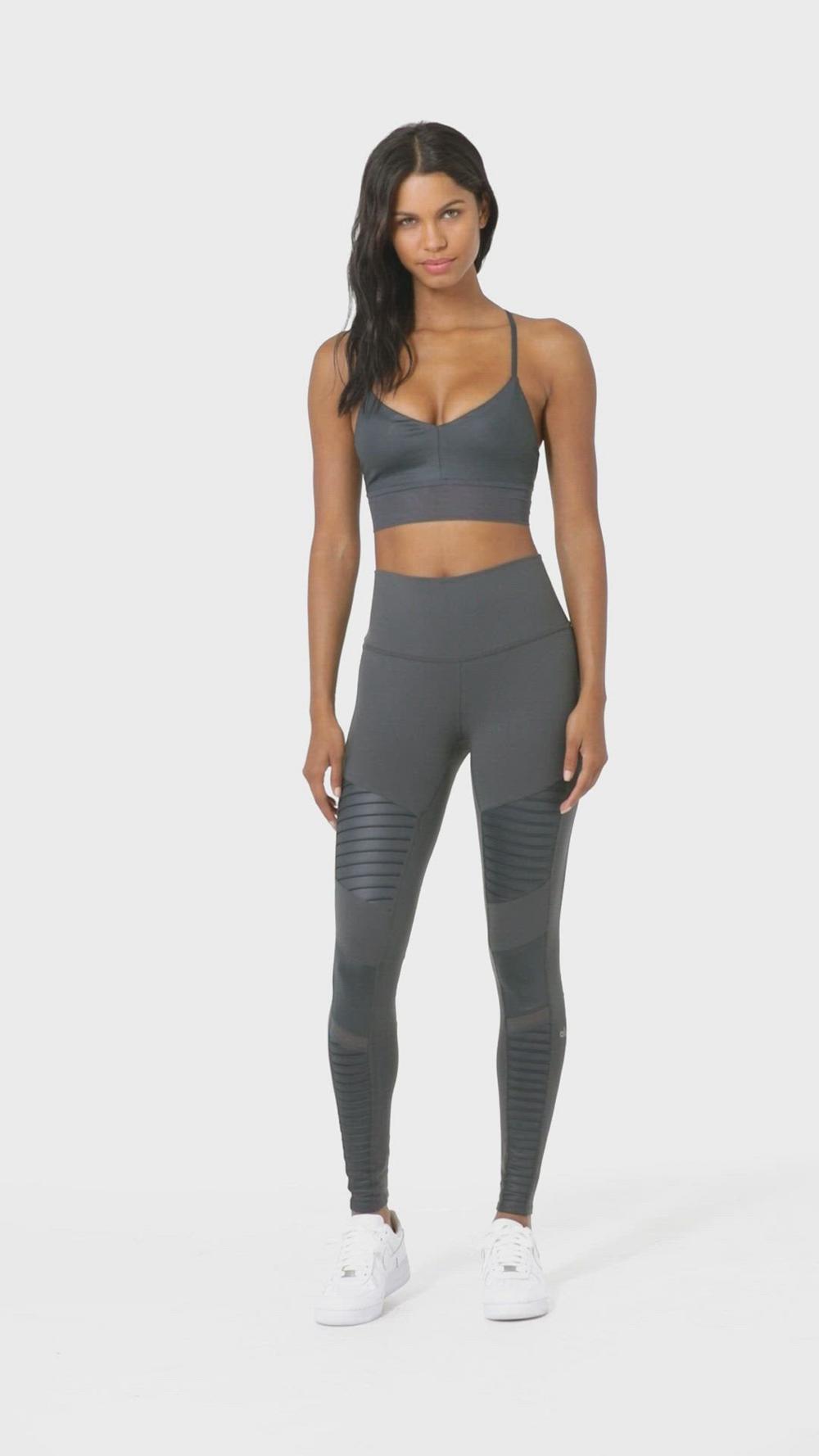 White / White Glossy Women Alo Yoga High-Waist Moto Legging | Australia  24510-PVRT