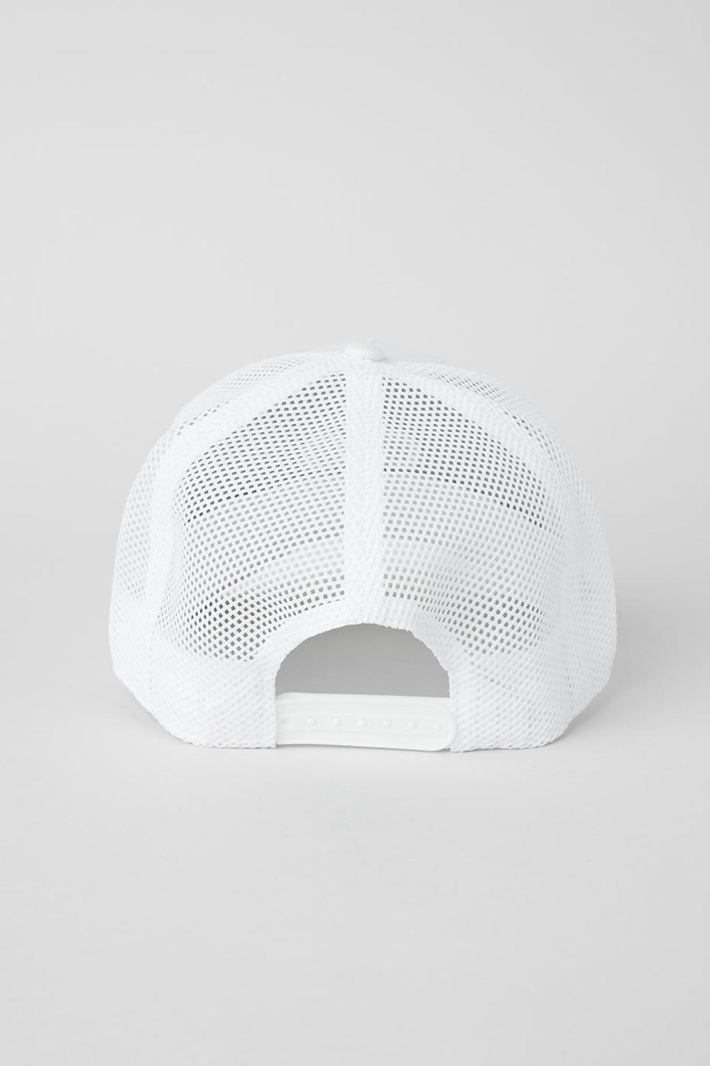 White / White Women Alo Yoga District Trucker Hat | Australia  28107-TGCI