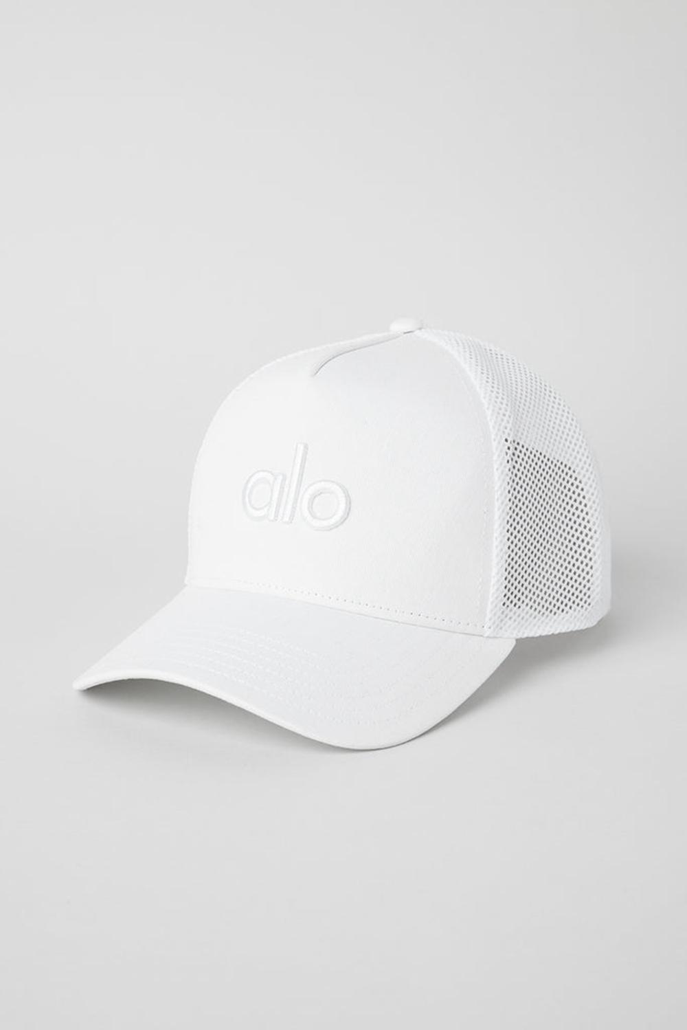 White / White Women Alo Yoga District Trucker Hat | Australia  28107-TGCI