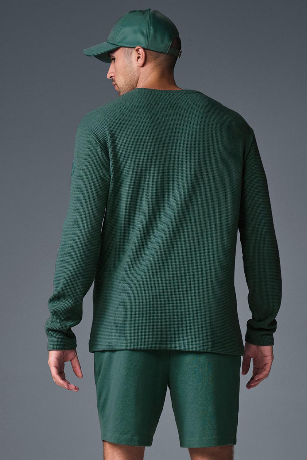 Winter Ivy Men Alo Yoga Elevate Waffle Crew Long Sleeve | Australia  32796-WUVP
