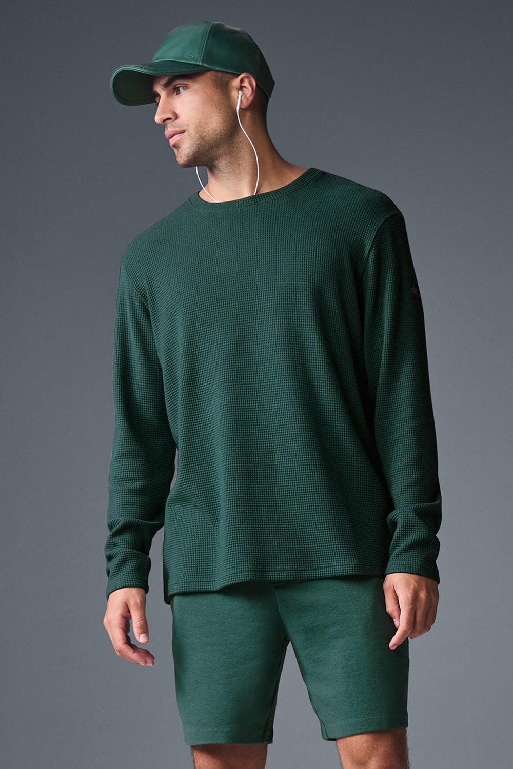 Winter Ivy Men Alo Yoga Elevate Waffle Crew Long Sleeve | Australia  32796-WUVP