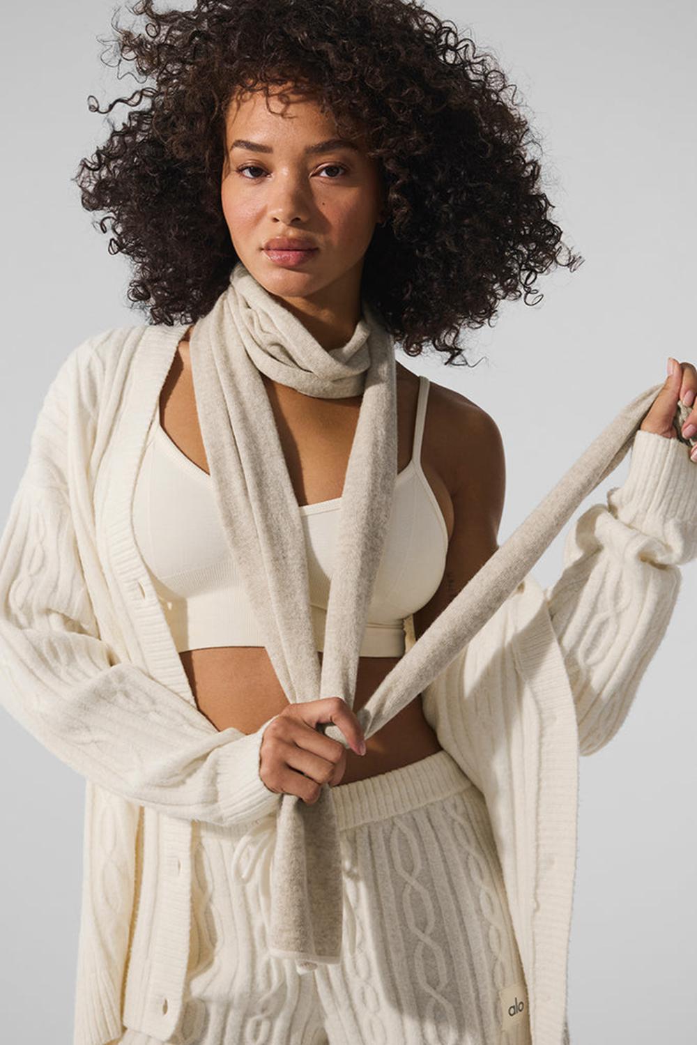 Winter Latte / Ivory Men Alo Yoga Cashmere Light Frosted Scarf | Australia  53278-CVEQ