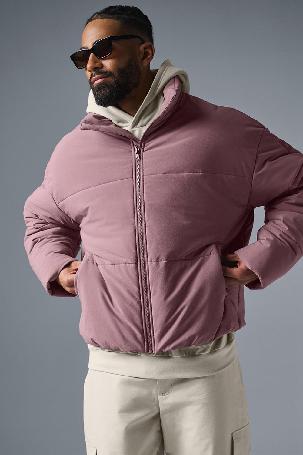 Woodrose Men Alo Yoga Stretch Woven Street Puffer Jacket | Australia  67810-WTLU