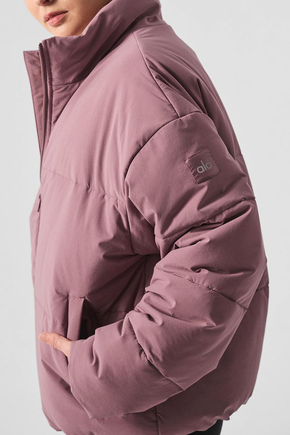 Woodrose Women Alo Yoga Stretch Woven Street Puffer Jacket | Australia  97530-EKDV