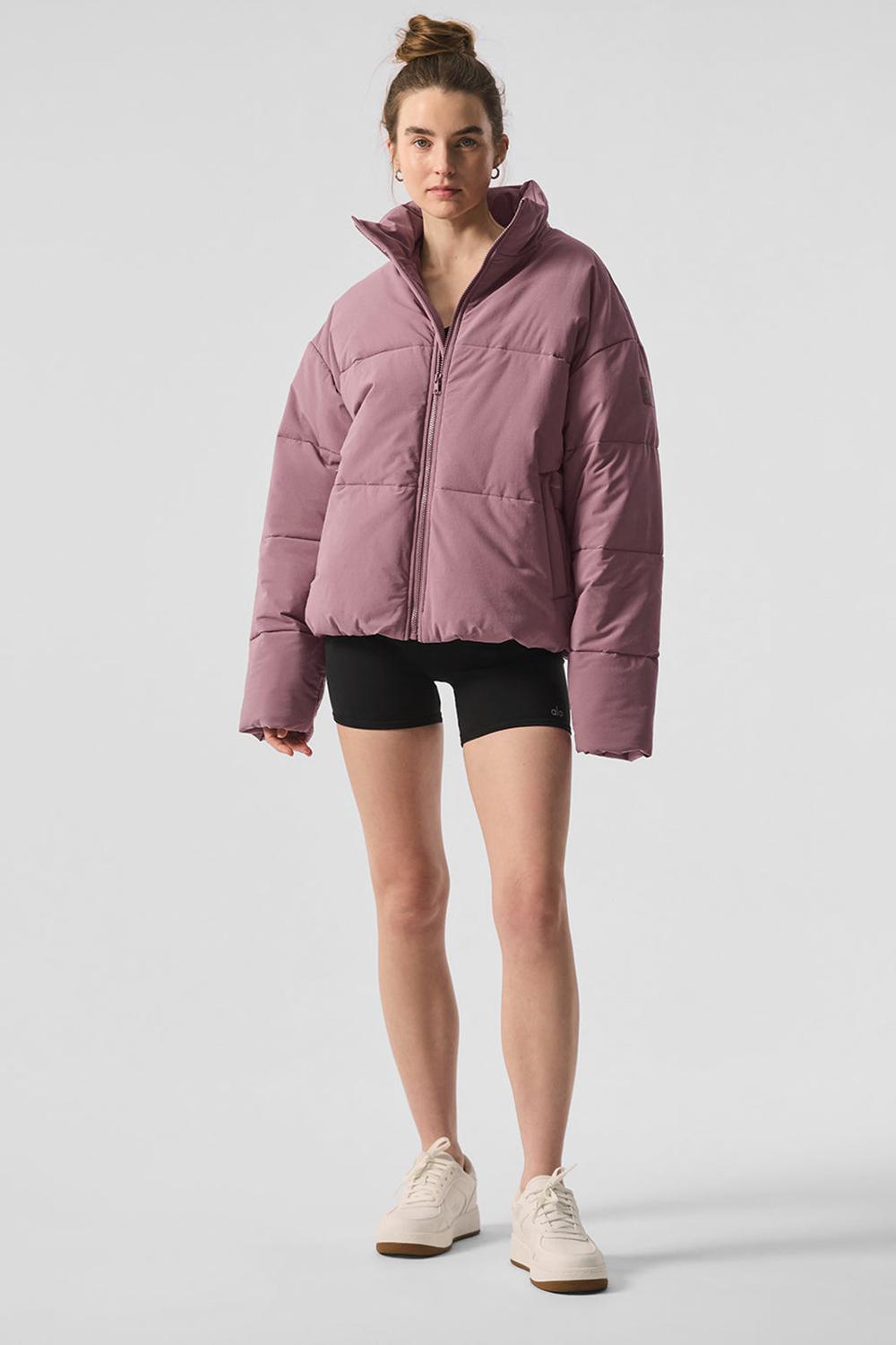 Woodrose Women Alo Yoga Stretch Woven Street Puffer Jacket | Australia  97530-EKDV